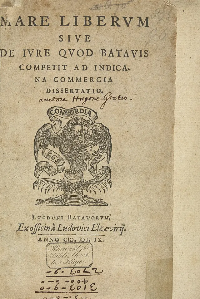 Cover of Mare Liberum, sive de jure quod Batavis competit ad Indicana commercia dissertatio